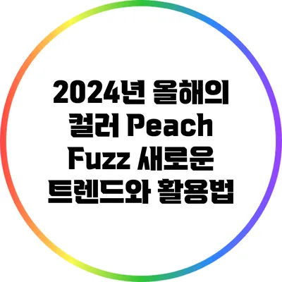 2024년 올해의 컬러 Peach Fuzz: 새로운 트렌드와 활용법