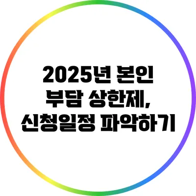2025년 본인 부담 상한제, 신청일정 파악하기