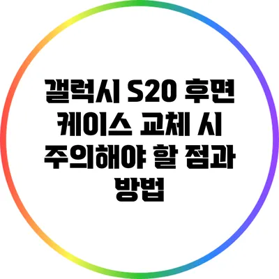 갤럭시 S20 후면 케이스 교체 시 주의해야 할 점과 방법