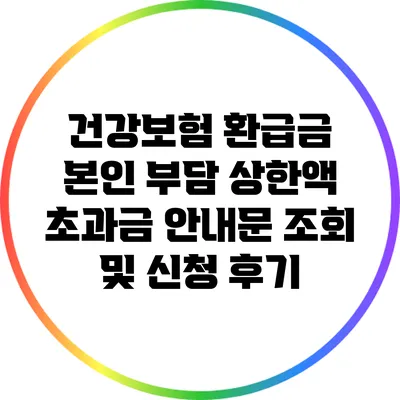 건강보험 환급금 본인 부담 상한액 초과금 안내문 조회 및 신청 후기