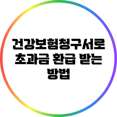 건강보험청구서로 초과금 환급 받는 방법