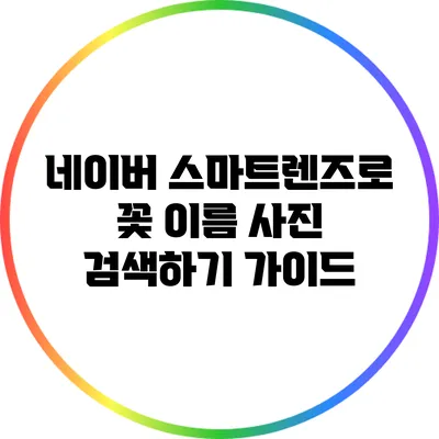 네이버 스마트렌즈로 꽃 이름 사진 검색하기 가이드