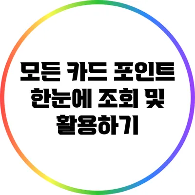 모든 카드 포인트 한눈에 조회 및 활용하기