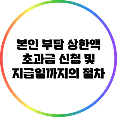 본인 부담 상한액 초과금 신청 및 지급일까지의 절차