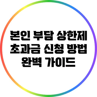 본인 부담 상한제 초과금 신청 방법 완벽 가이드
