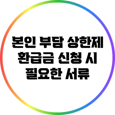 본인 부담 상한제 환급금 신청 시 필요한 서류