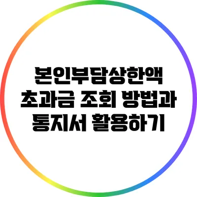 본인부담상한액 초과금 조회 방법과 통지서 활용하기
