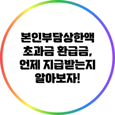 본인부담상한액 초과금 환급금, 언제 지급받는지 알아보자!