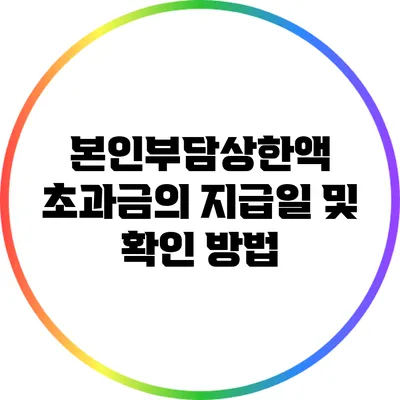 본인부담상한액 초과금의 지급일 및 확인 방법