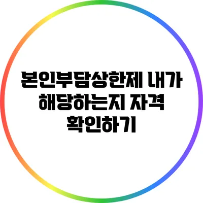 본인부담상한제: 내가 해당하는지 자격 확인하기