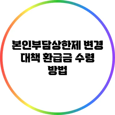 본인부담상한제 변경 대책: 환급금 수령 방법