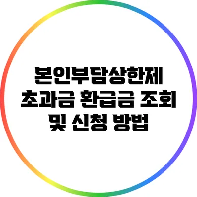 본인부담상한제 초과금 환급금 조회 및 신청 방법