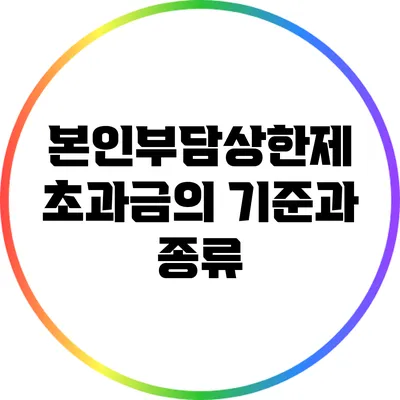 본인부담상한제 초과금의 기준과 종류