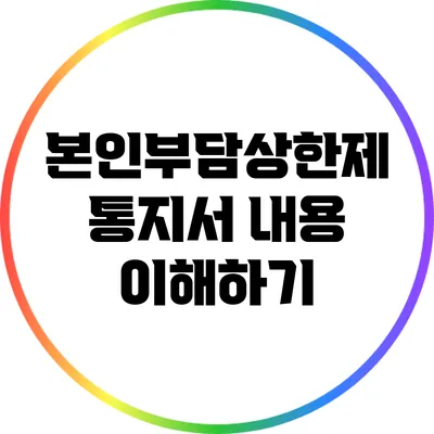 본인부담상한제 통지서 내용 이해하기