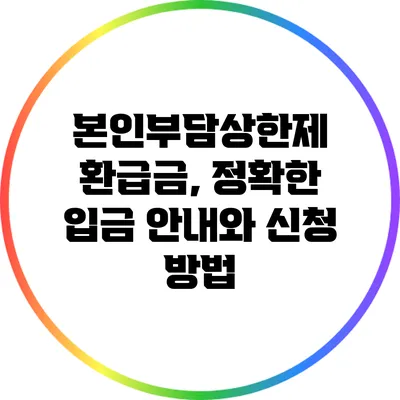 본인부담상한제 환급금, 정확한 입금 안내와 신청 방법