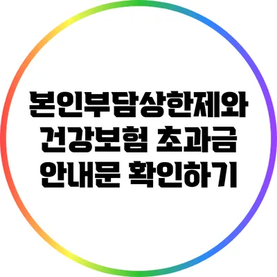 본인부담상한제와 건강보험 초과금 안내문 확인하기