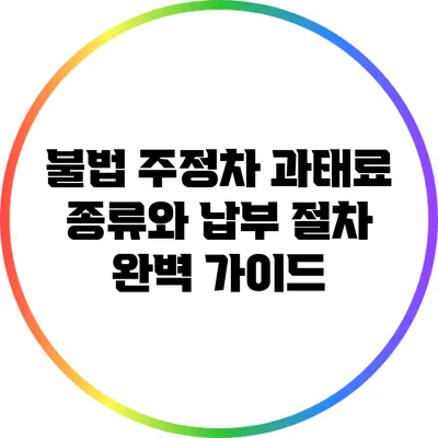 불법 주정차 과태료 종류와 납부 절차 완벽 가이드