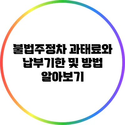 불법주정차 과태료와 납부기한 및 방법 알아보기