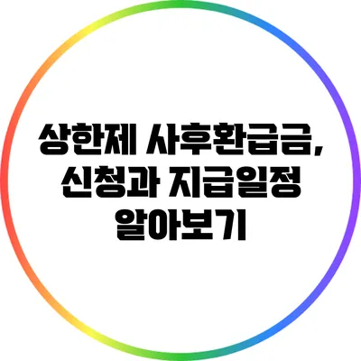 상한제 사후환급금, 신청과 지급일정 알아보기
