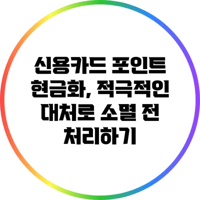 신용카드 포인트 현금화, 적극적인 대처로 소멸 전 처리하기