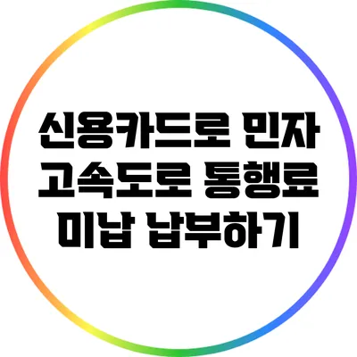 신용카드로 민자 고속도로 통행료 미납 납부하기