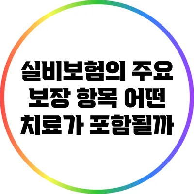 실비보험의 주요 보장 항목: 어떤 치료가 포함될까?
