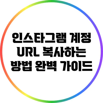 인스타그램 계정 URL 복사하는 방법 완벽 가이드