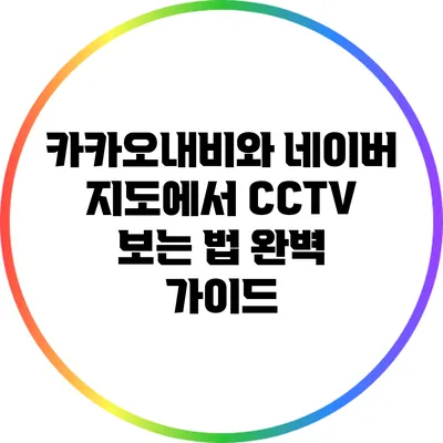 카카오내비와 네이버 지도에서 CCTV 보는 법 완벽 가이드