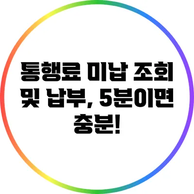 통행료 미납 조회 및 납부, 5분이면 충분!