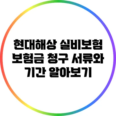 현대해상 실비보험 보험금 청구 서류와 기간 알아보기