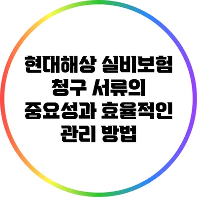 현대해상 실비보험 청구 서류의 중요성과 효율적인 관리 방법