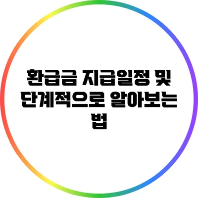 환급금 지급일정 및 단계적으로 알아보는 법