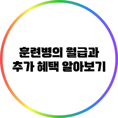 훈련병의 월급과 추가 혜택 알아보기
