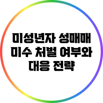 미성년자 성매매 미수 처벌 여부와 대응 전략