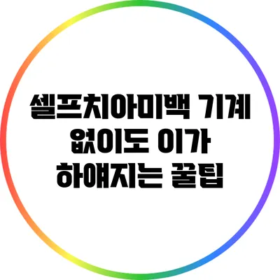 셀프치아미백 기계 없이도 이가 하얘지는 꿀팁