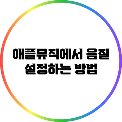 애플뮤직에서 음질 설정하는 방법