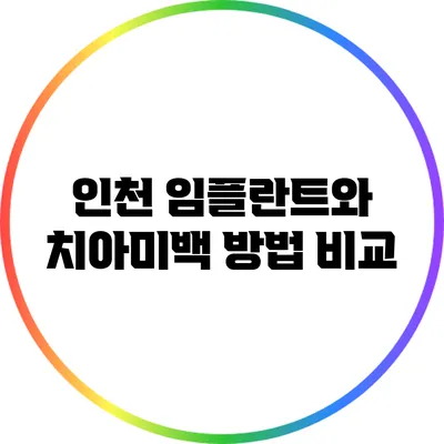 인천 임플란트와 치아미백 방법 비교
