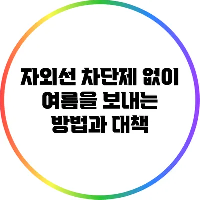 자외선 차단제 없이 여름을 보내는 방법과 대책