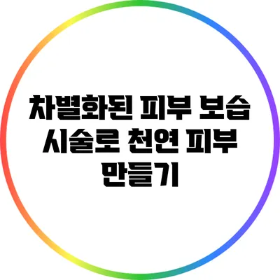 차별화된 피부 보습 시술로 천연 피부 만들기