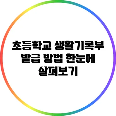 초등학교 생활기록부 발급 방법 한눈에 살펴보기