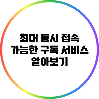 최대 동시 접속 가능한 구독 서비스 알아보기
