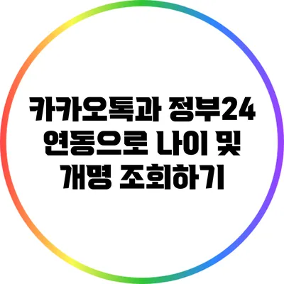 카카오톡과 정부24 연동으로 나이 및 개명 조회하기