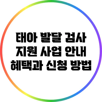 태아 발달 검사 지원 사업 안내 혜택과 신청 방법
