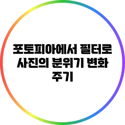 포토피아에서 필터로 사진의 분위기 변화 주기