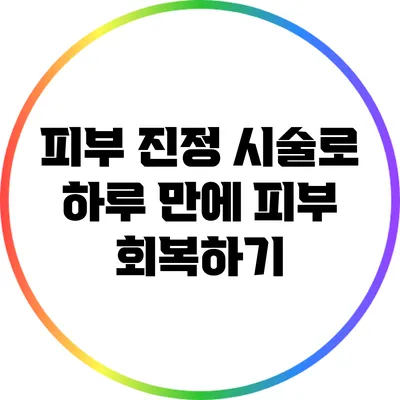 피부 진정 시술로 하루 만에 피부 회복하기