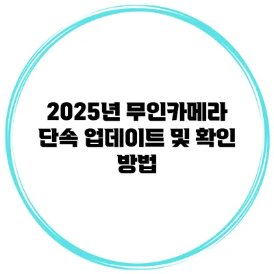 2025년 무인카메라 단속 업데이트 및 확인 방법