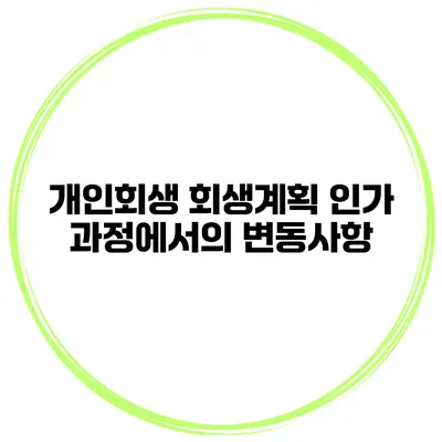 개인회생 회생계획 인가 과정에서의 변동사항