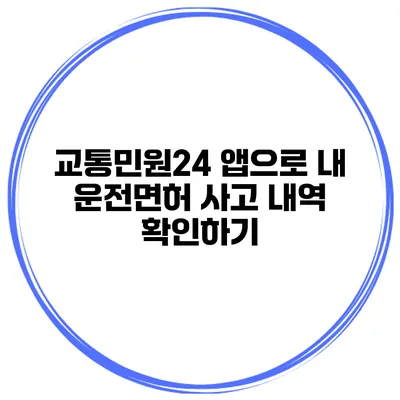교통민원24 앱으로 내 운전면허 사고 내역 확인하기