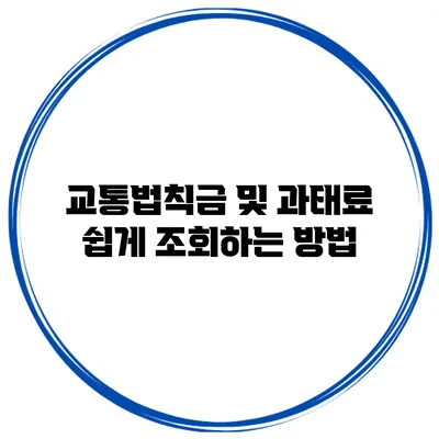 교통법칙금 및 과태료 쉽게 조회하는 방법