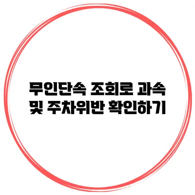 무인단속 조회로 과속 및 주차위반 확인하기